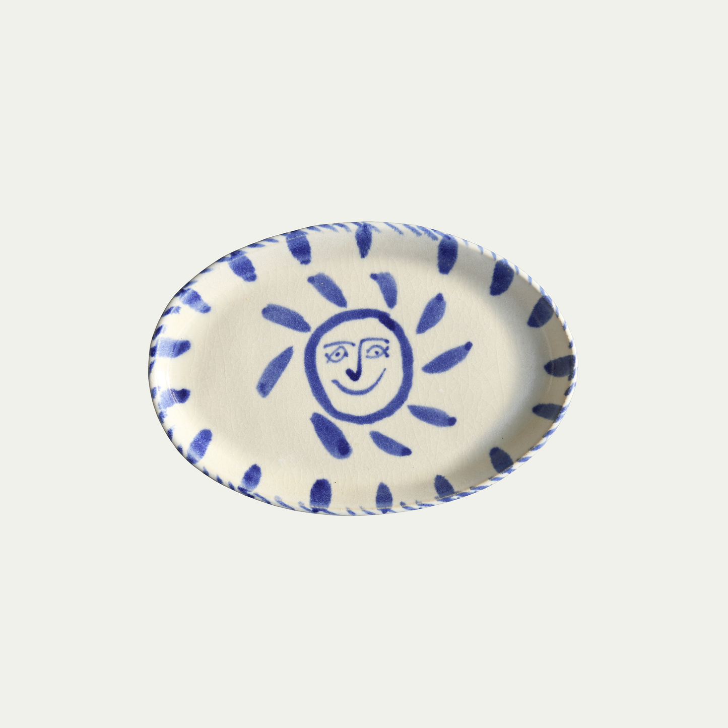 Sciacca Sun Face Oval Serving dish medium