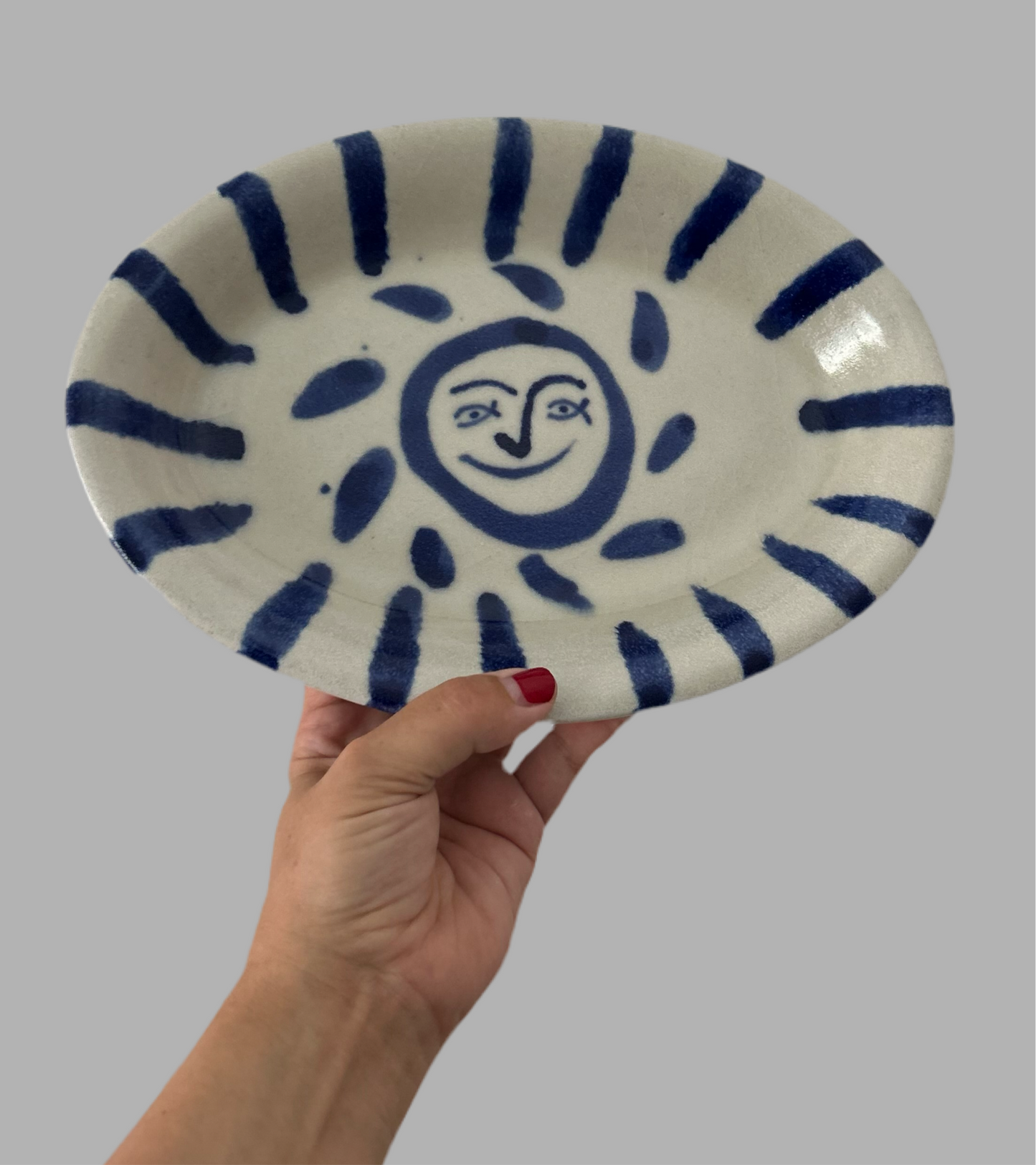 Sciacca Sun Face Large Oval Serving dish