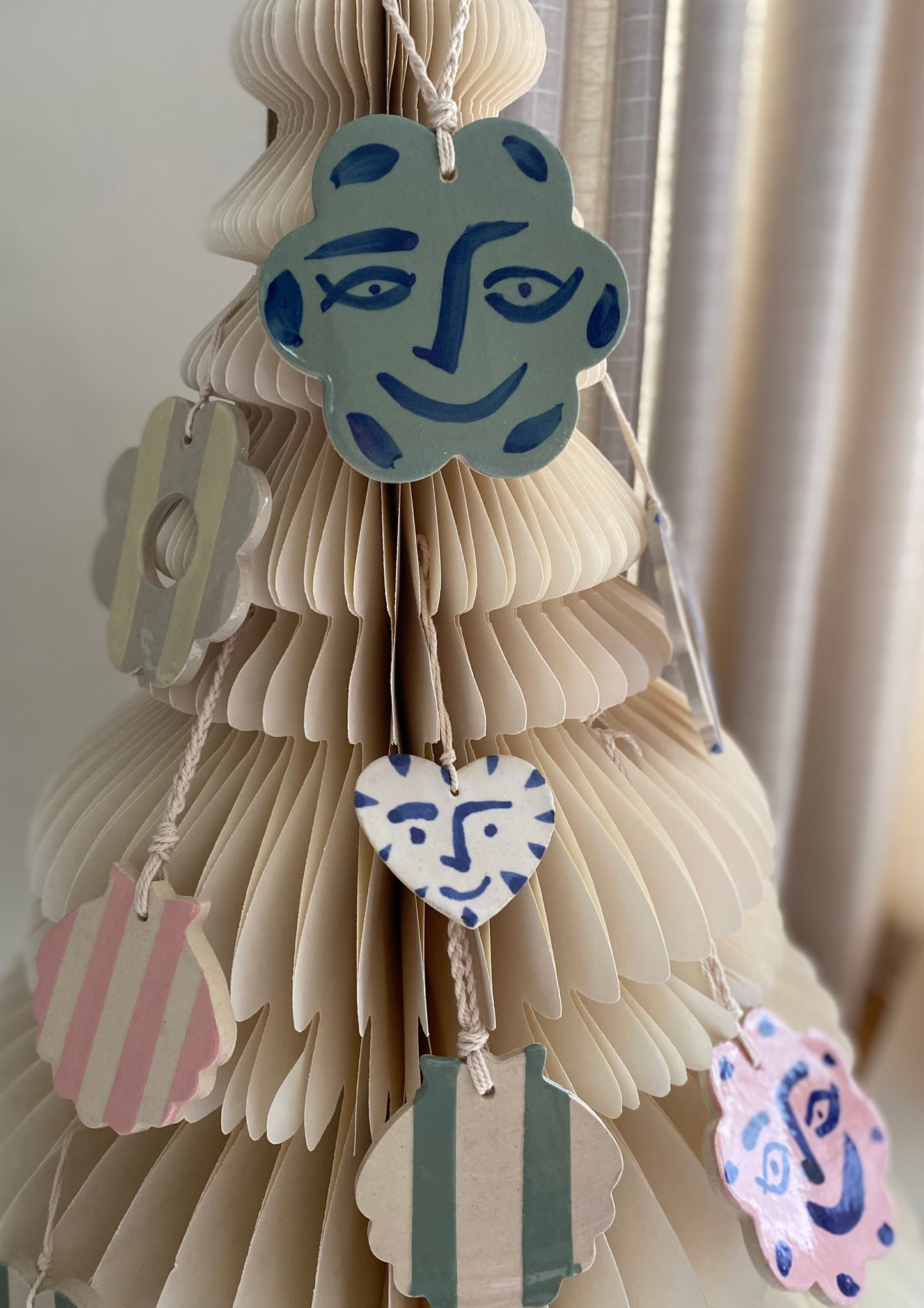 Duci Stripe Flower Hanging Decoration Yellow