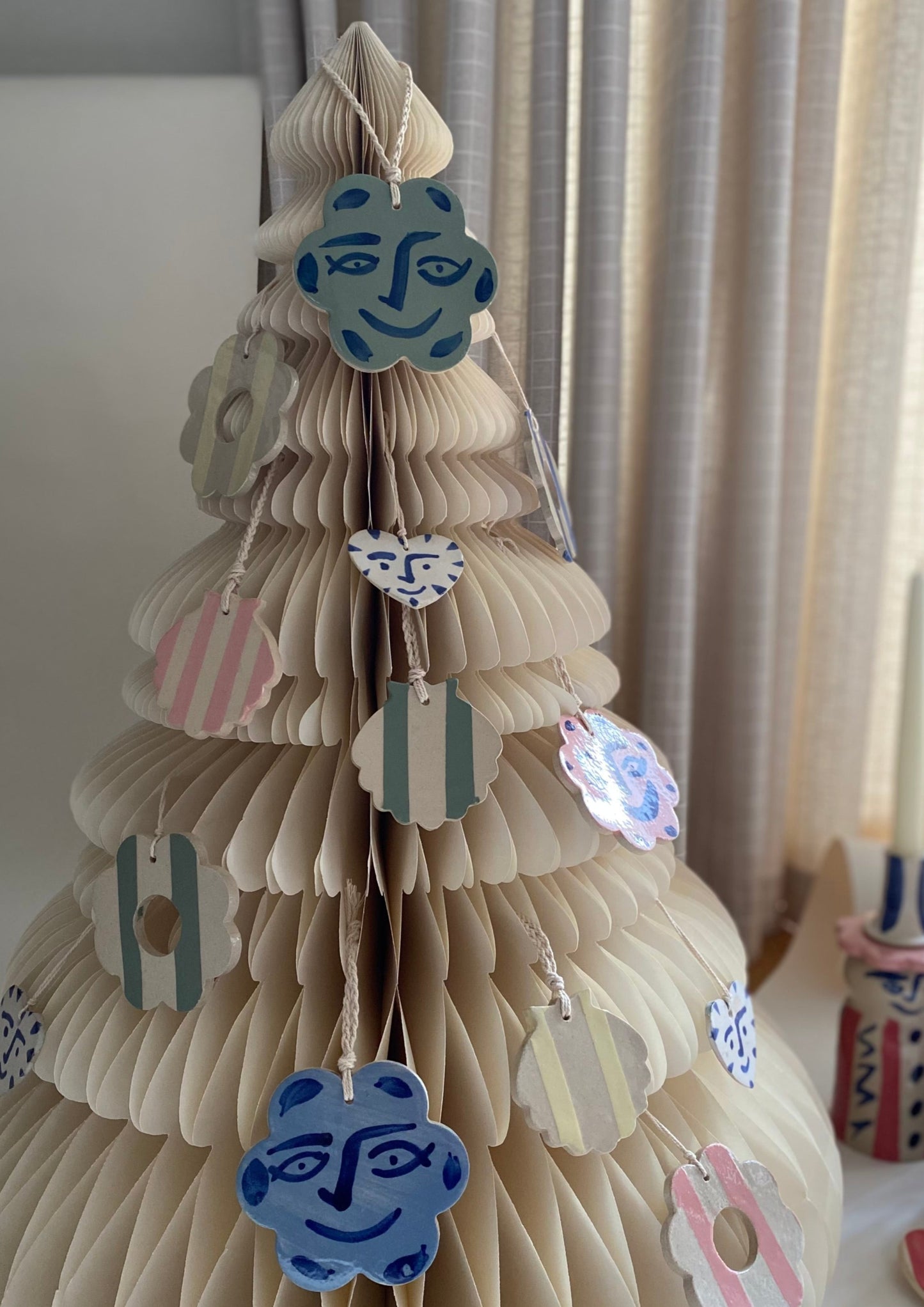 Duci Stripe Flower Hanging Decoration Green