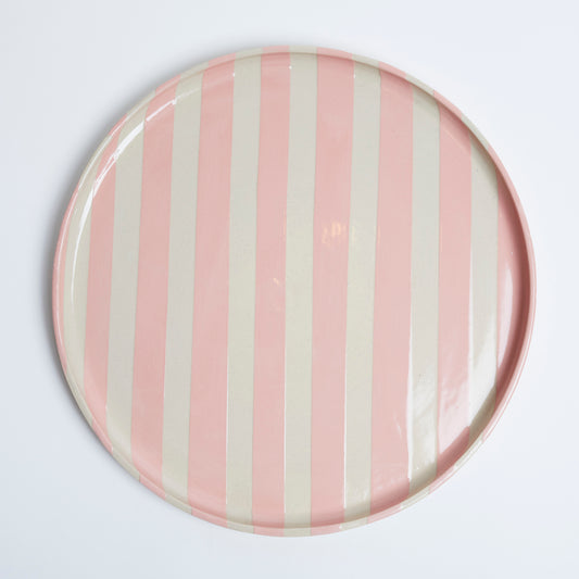 Duci Striped Platter Pink 35cm