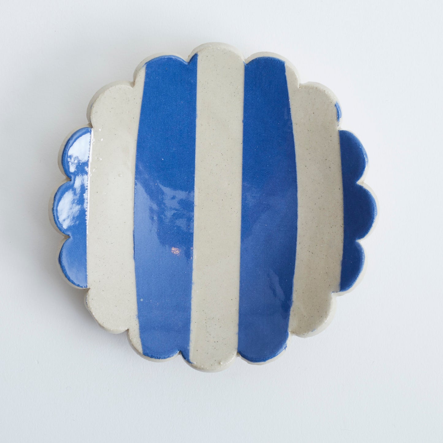 Duci Striped Trinket Dish Blue