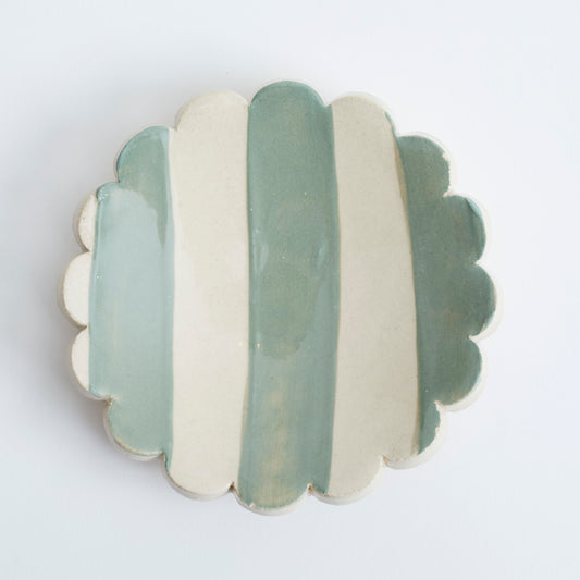 Duci Striped Trinket Dish Green