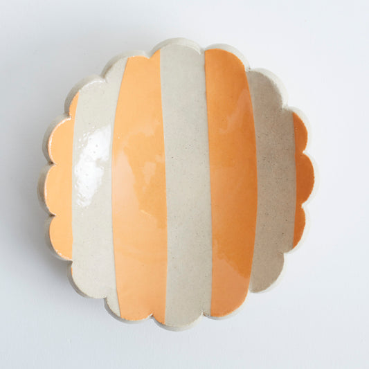 Duci Striped Trinket Dish Orange