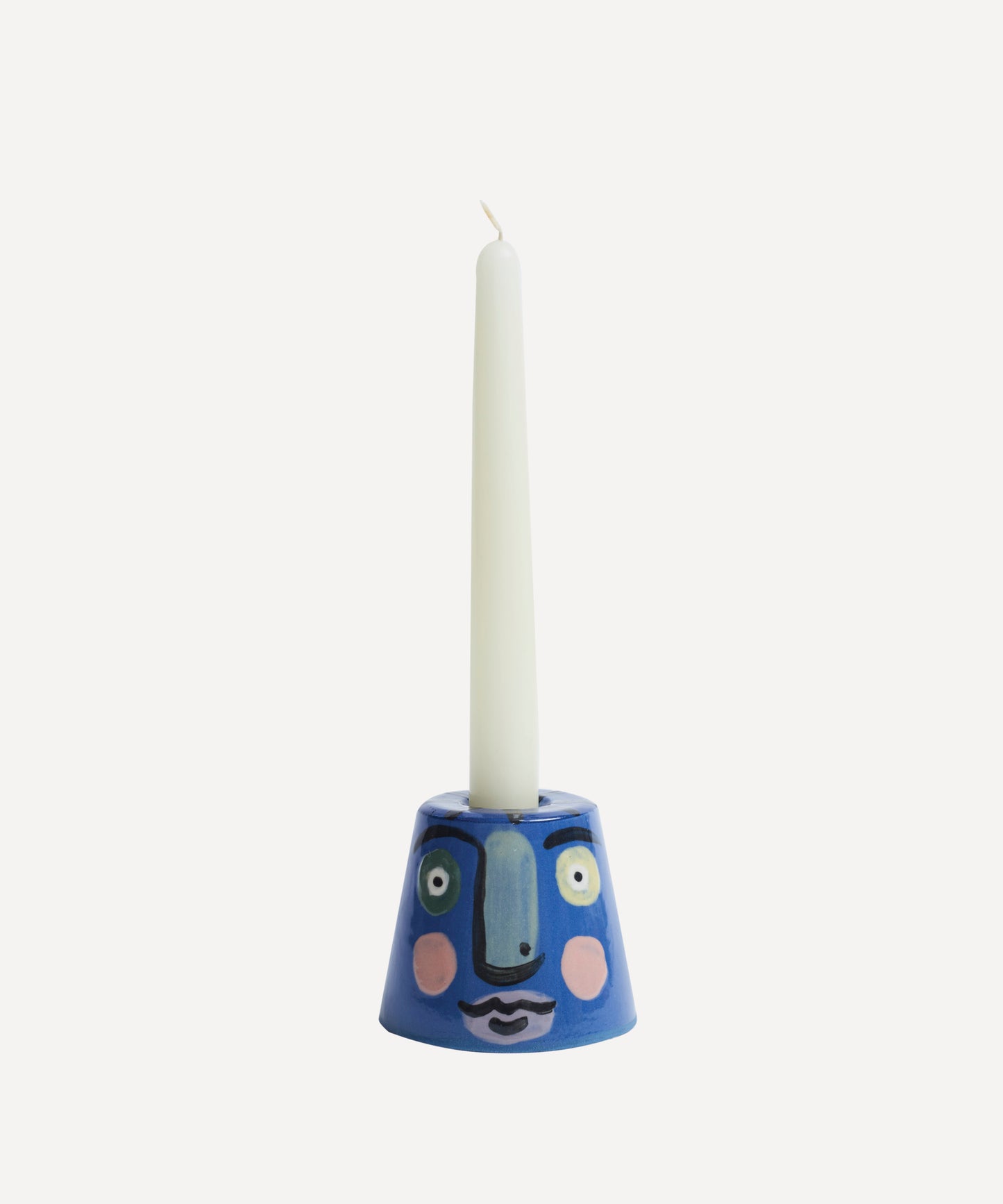 Isolation Face Candle Holder Pale Blue