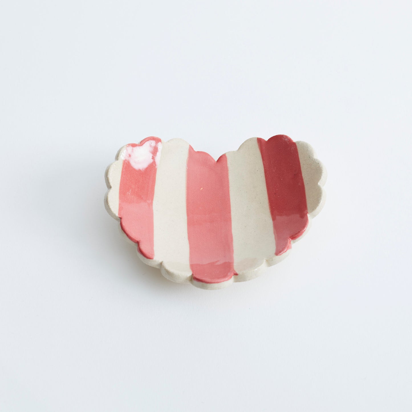 Duci Heart Striped Trinket Dish Red