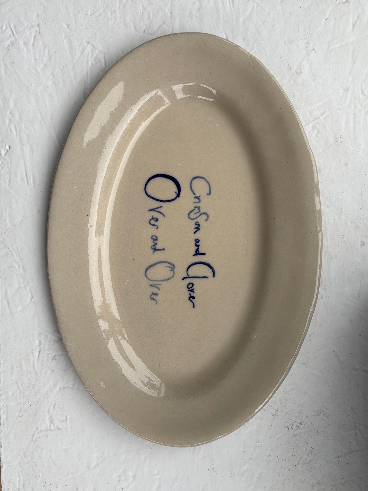 Love notes in Clay - Large Oval platter