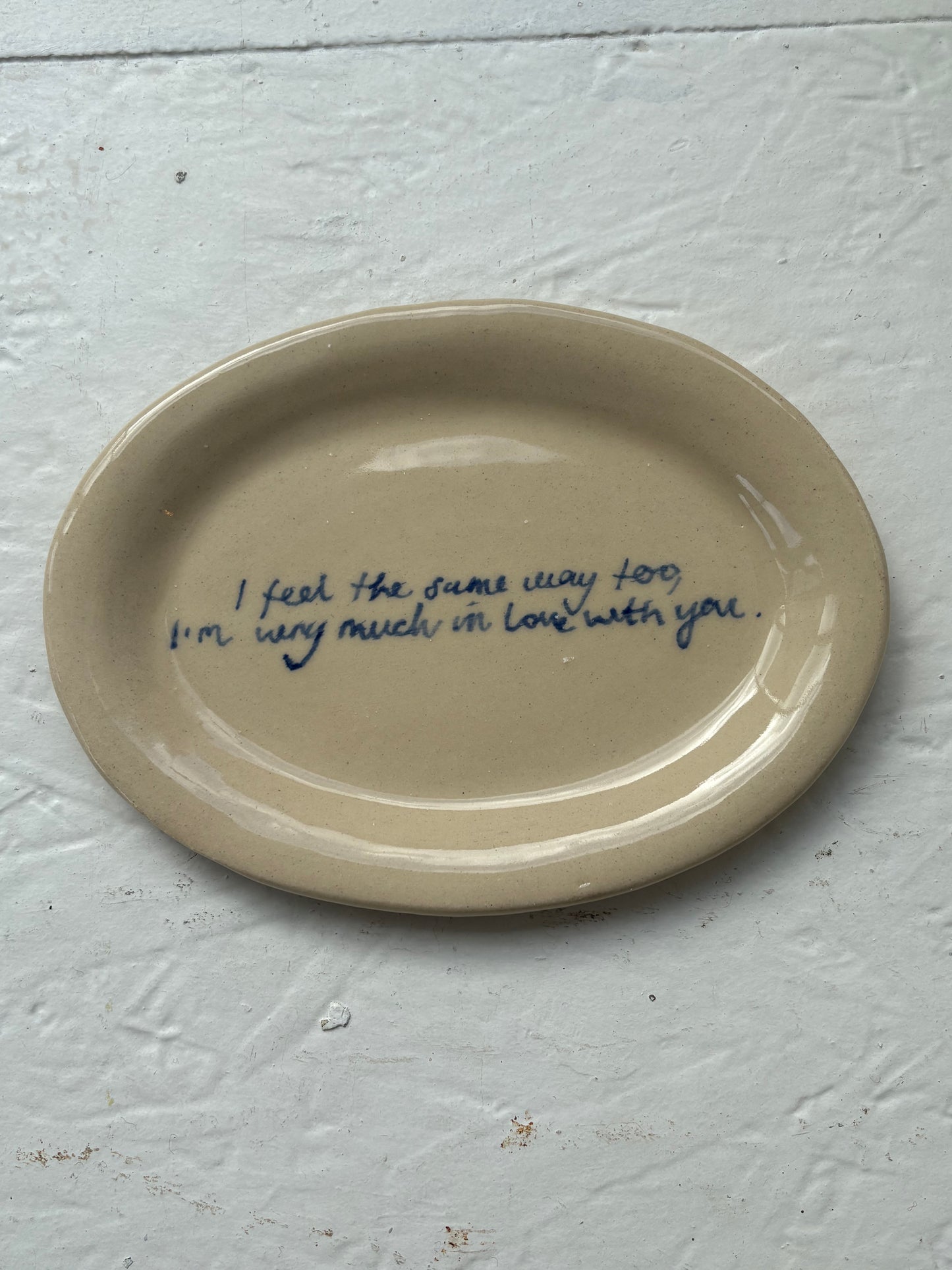 Love notes in Clay - Oval plate