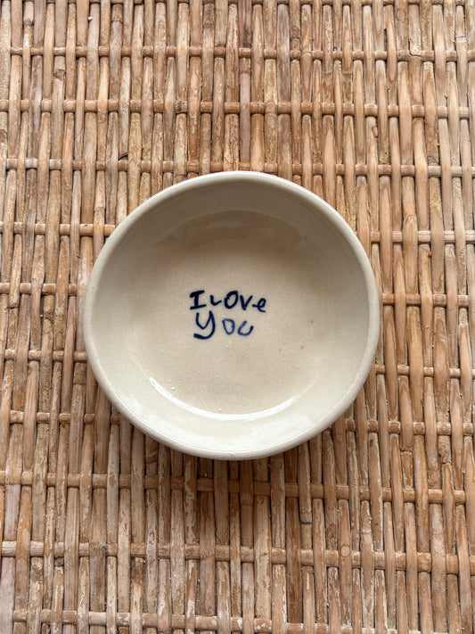 Small Love Note in Clay bowl