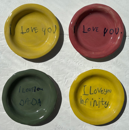 Love notes in Clay - Yellow Mini Plate
