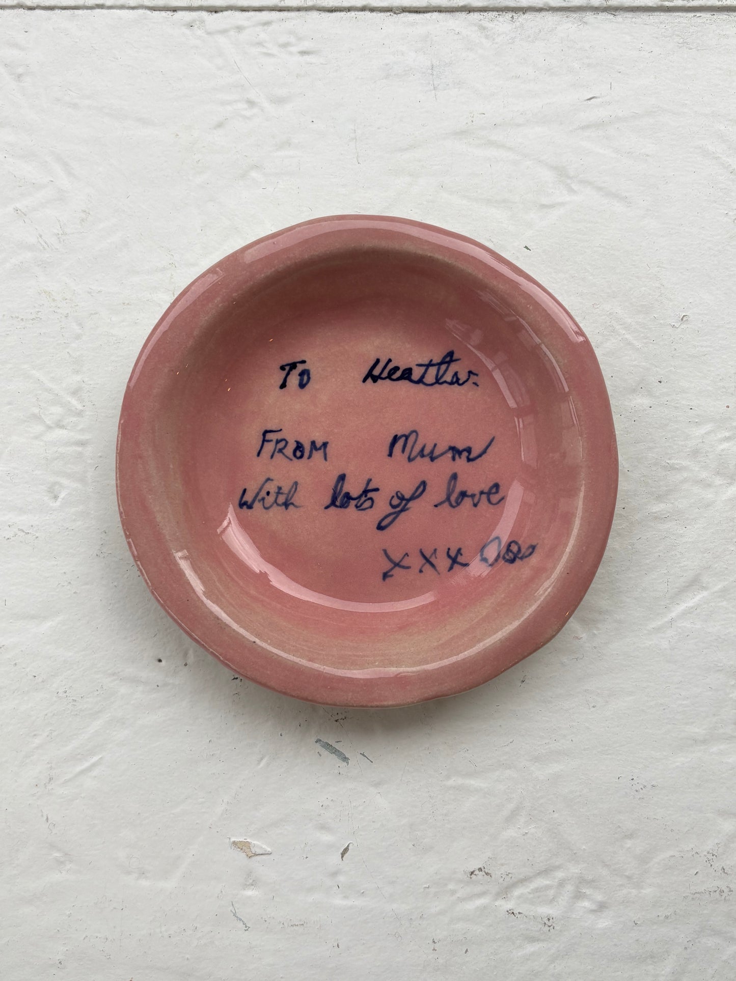 Love notes in Clay - Pink Mini Plate