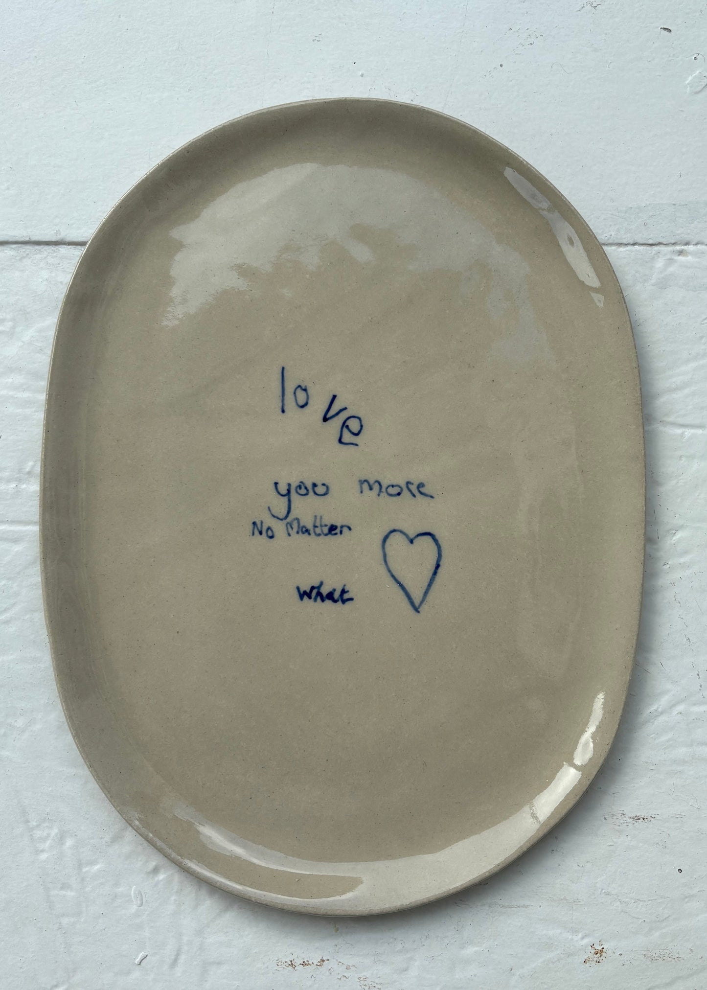 Love notes in Clay - Medium Oval platter