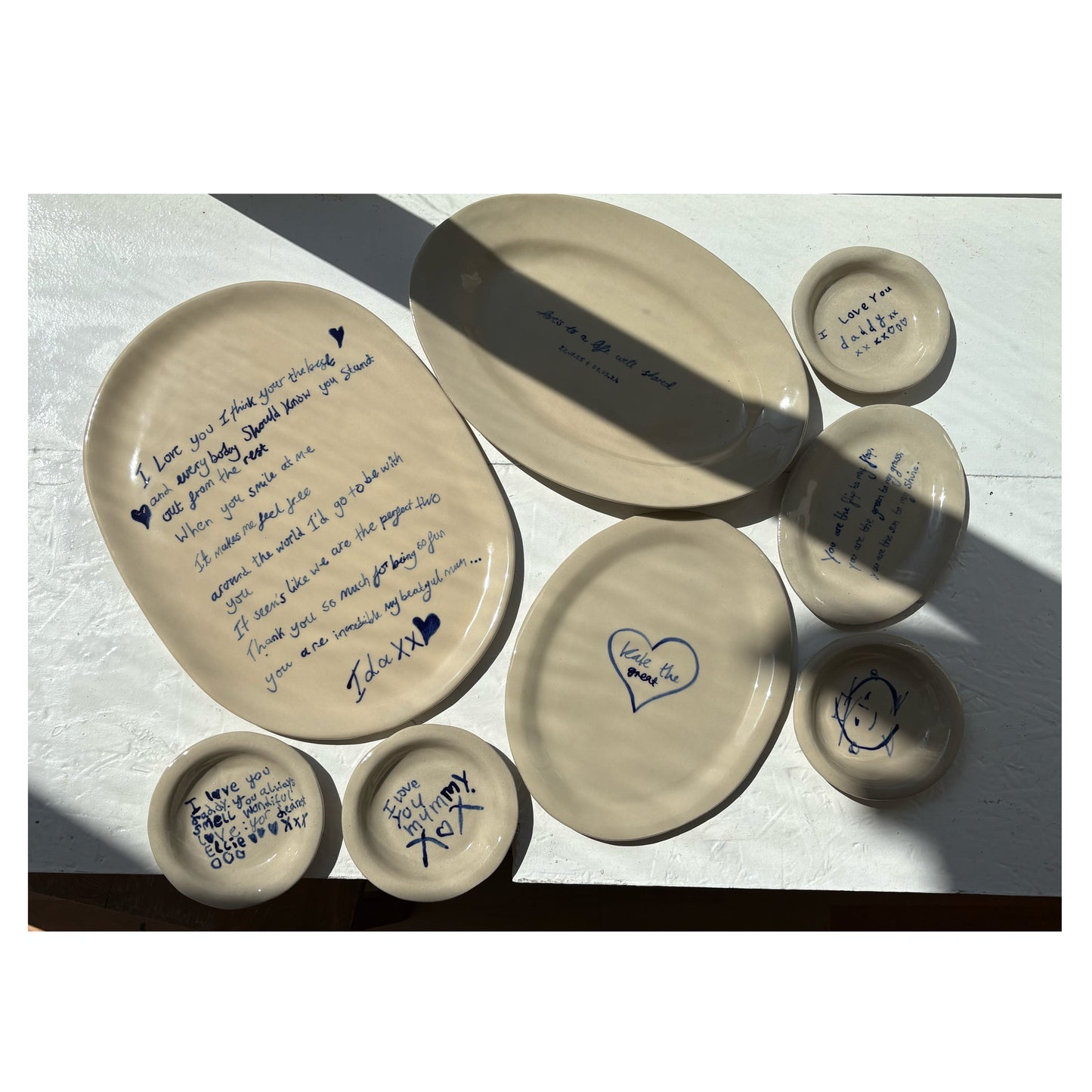 Love notes in Clay - Large Rounded Oval platter