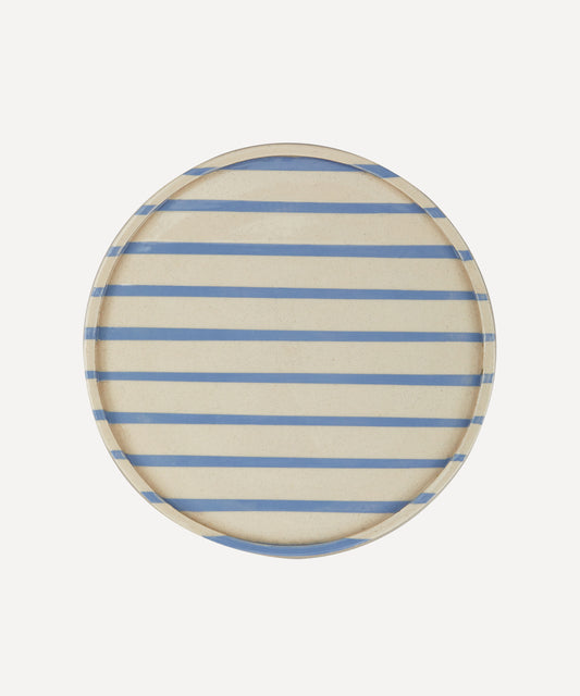 Fine Line Stripe Plate Blue 24cm