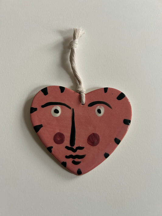 Isolation Face Heart Hanging Decoration Large Pink