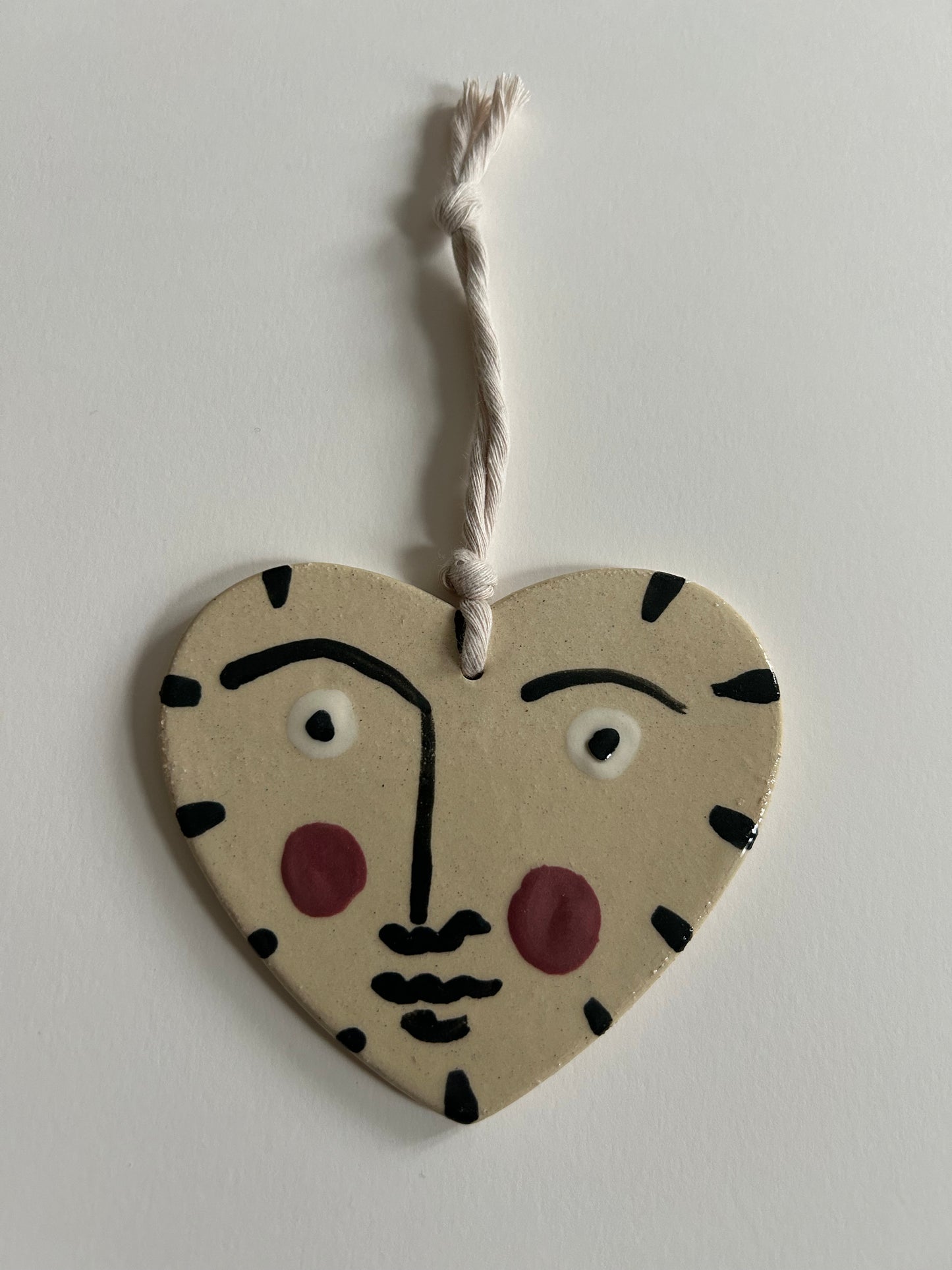 Isolation Face Heart Hanging Decoration Large White Pink Cheeks