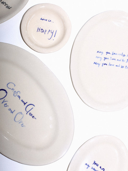 Love notes in Clay - Medium Oval platter