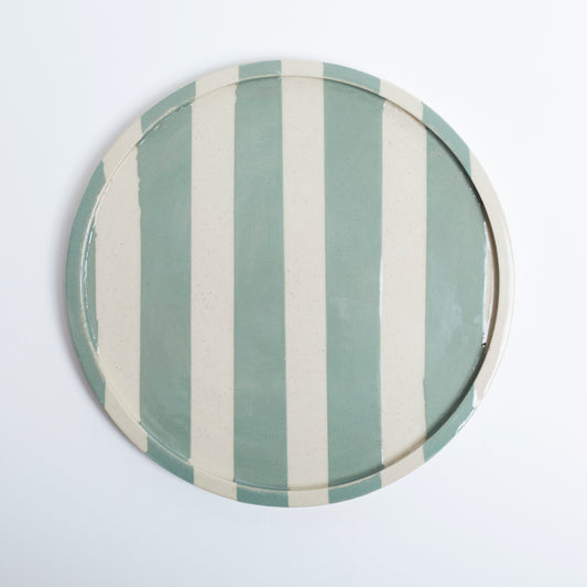 Duci Striped Plate Green 19cm