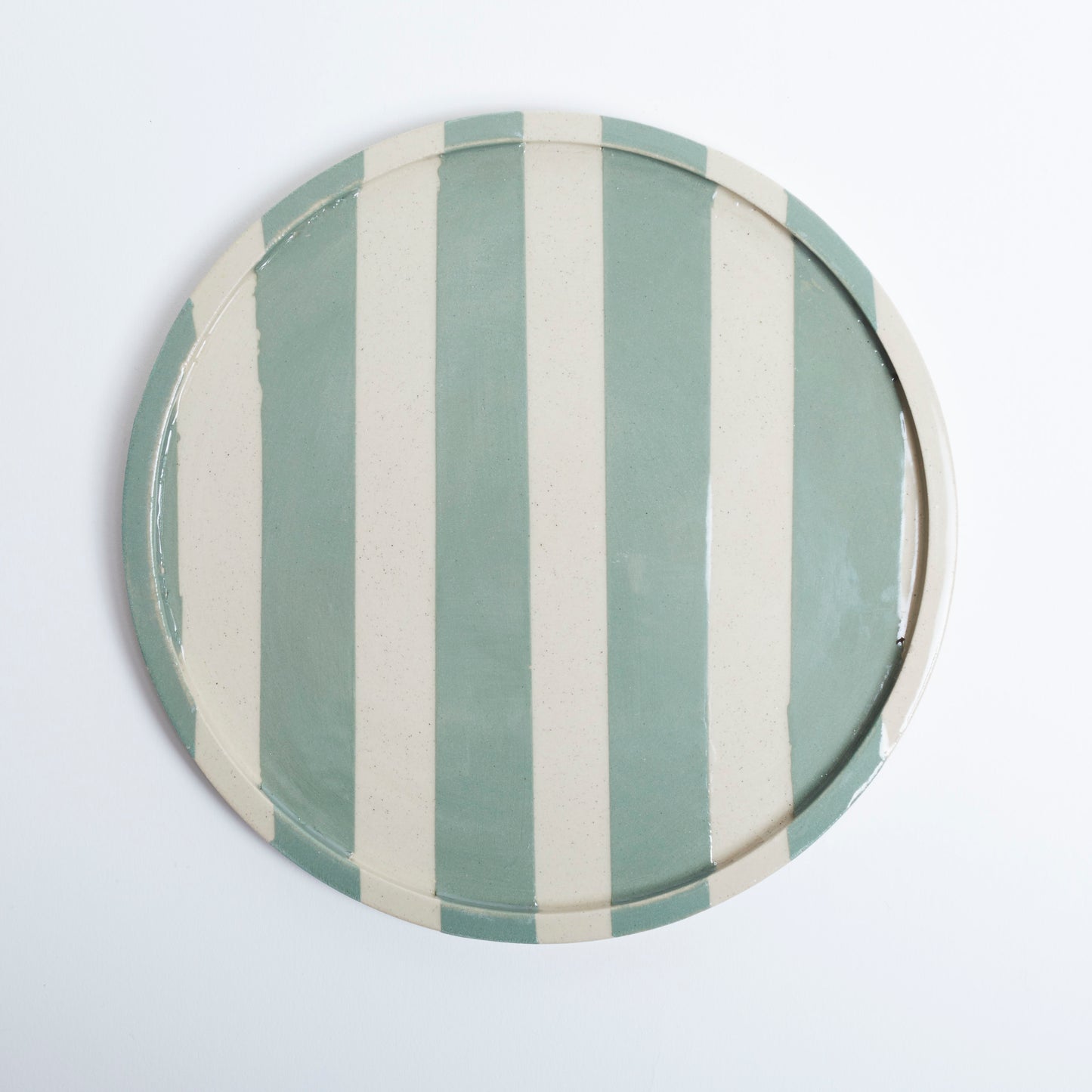 Duci Striped Plate Green 24cm