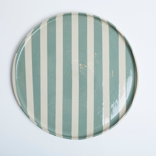 Duci Striped Platter Green 35cm