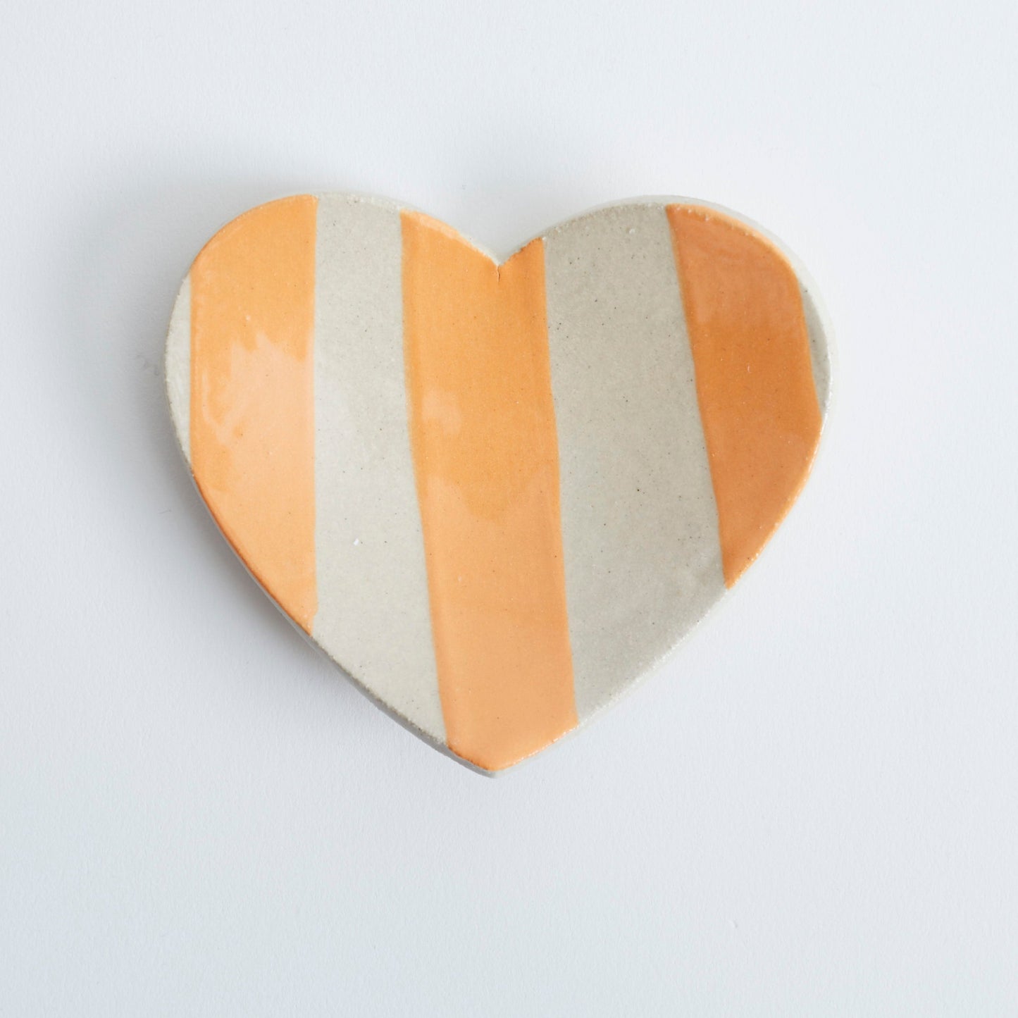 Duci Heart Striped Trinket Dish Orange