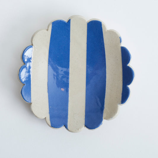 Duci Striped Trinket Dish Blue
