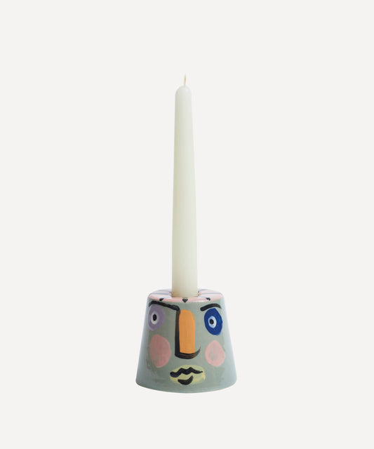 Isolation Face Candle Holder Sage Green