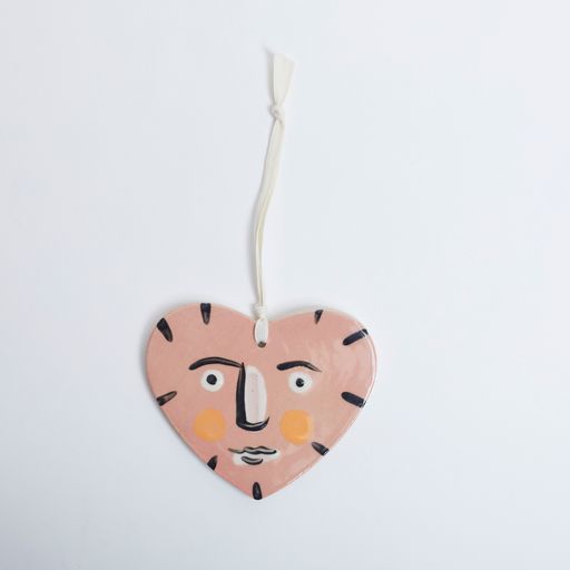 Isolation Face Heart Hanging Decoration Large Pink