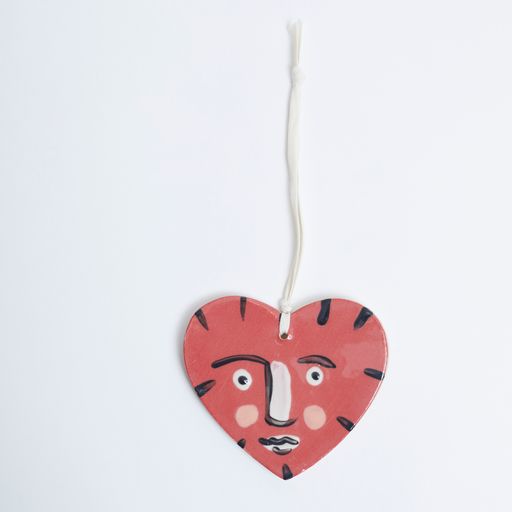 Isolation Face Heart Hanging Decoration Large Red