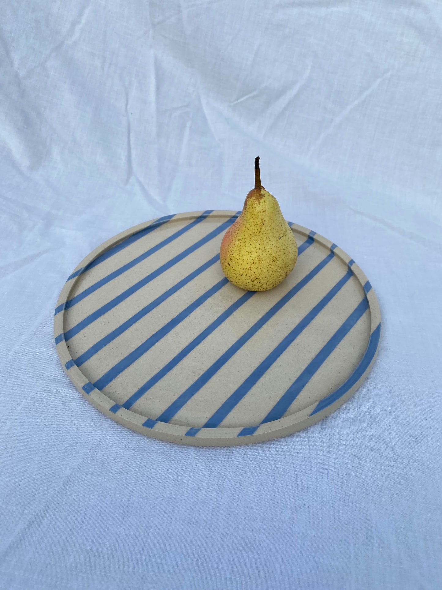 Fine Line Stripe Plate Blue 24cm