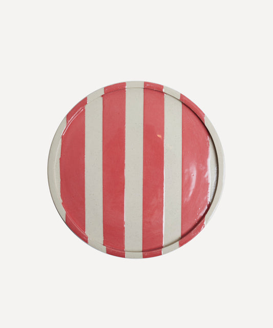 Duci Striped Plate Red 19cm